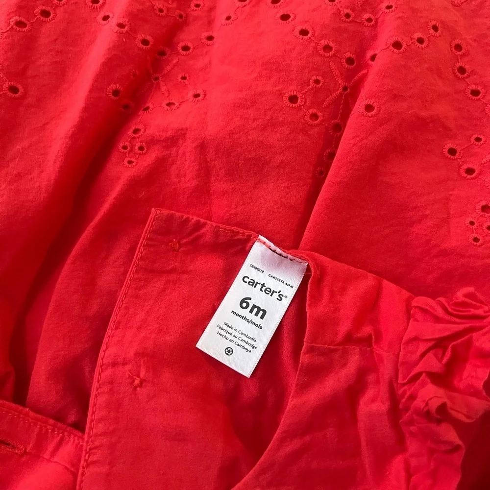 Carter’s Pink Eyelet, Scalloped Edge Dress 6M